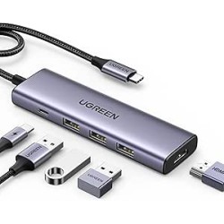 Adaptateur UGREEN CM511 USB-C / 3xUSB-A 3.0 5 Gbit/s, HDMI 4K60 Hz, USB-C PD 100