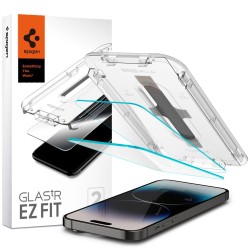 Spigen - Glas.tR EZ-FIT (Pack de 2) - iPhone 14 Pro - Transparent