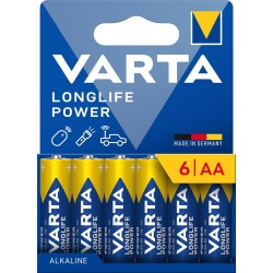 VARTA Pack 6 Piles Alcalines AA Longlife Power