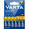 VARTA Pack 6 Piles Alcalines AA Longlife Power
