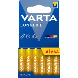 VARTA Pack 6 Piles Alcalines AAA Longlife