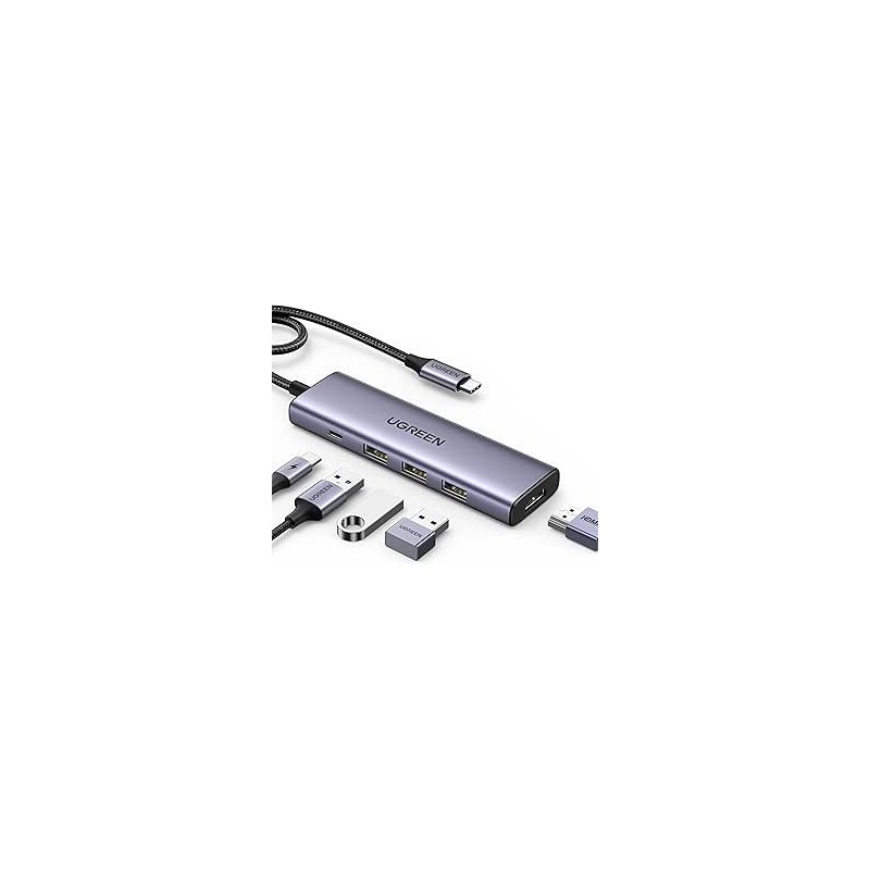 Adaptateur UGREEN CM511 USB-C / 3xUSB-A 3.0 5 Gbit/s, HDMI 4K60 Hz, USB-C PD 100