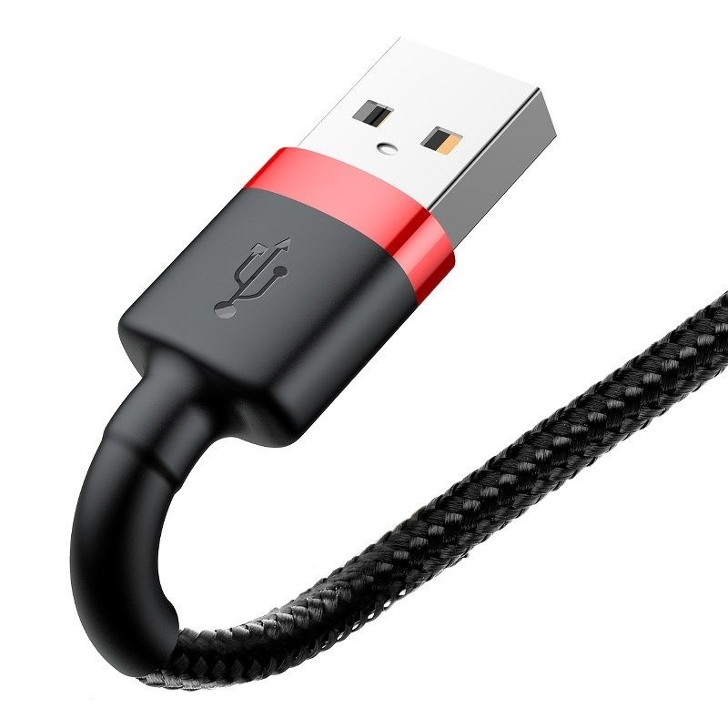 Câble USB-Lightning cafule 2,4 A 1 m rouge + noir