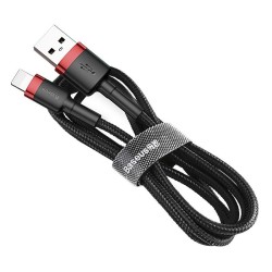 Câble USB-Lightning cafule 2,4 A 1 m rouge + noir