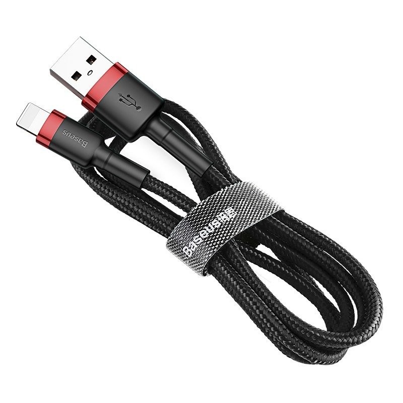Câble USB-Lightning cafule 2,4 A 1 m rouge + noir