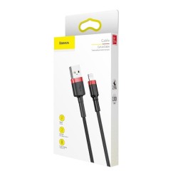 Câble USB-Lightning cafule 2,4 A 1 m rouge + noir