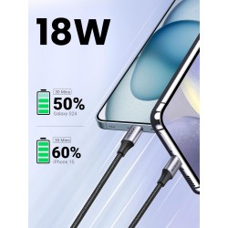 Ugreen - Câble  US288 60126 USB-A / USB-C QC 3.0 3A 1m - gris