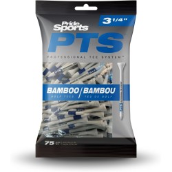 SACHET DE 75 TEES PRIDE GOLF BAMBOO 80MM 3-1/4&quot; BLEU
