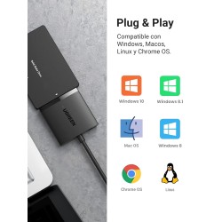 Ugreen - Adaptateur USB 3.0 - SATA UGREEN vers HDD/SDD 2,5-3,5 pouces