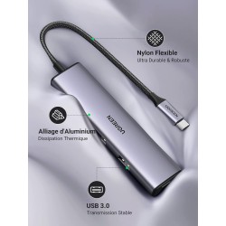 UGREEN Hub USB C à 4 Data Ports Type A 5Gbps Adaptateur Multiport OTG
