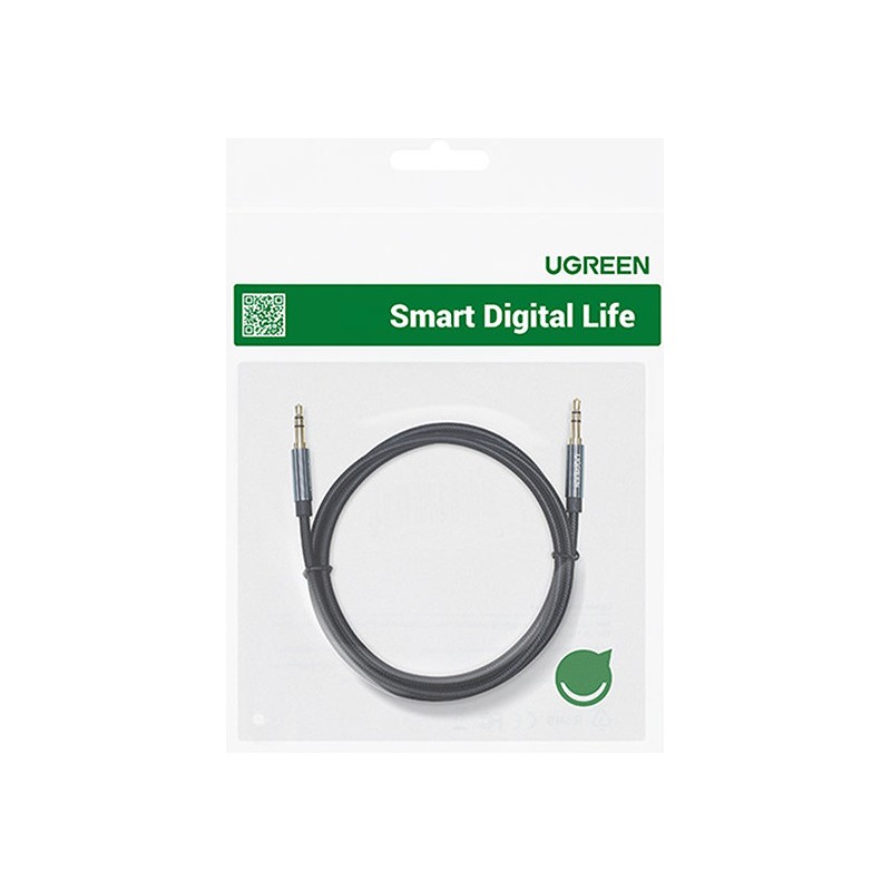 Câble audio UGREEN AV112 : 2 mini-jacks 3,5 mm, 0,5 m (bleu)