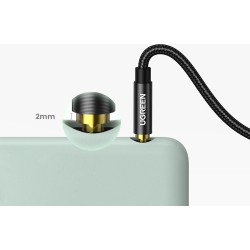 Câble audio UGREEN AV112 : 2 mini-jacks 3,5 mm, 0,5 m (bleu)