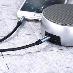 Câble AUX UGREEN AV112 : 2 mini-jacks 3,5 mm coudé, 1,5 m (bleu)