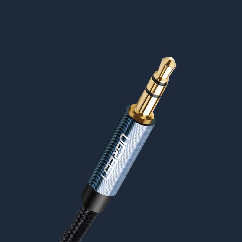 Câble AUX UGREEN AV112 : 2 mini-jacks 3,5 mm coudé, 1,5 m (bleu)