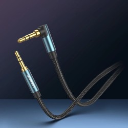 Câble AUX UGREEN AV112 : 2 mini-jacks 3,5 mm coudé, 1,5 m (bleu)