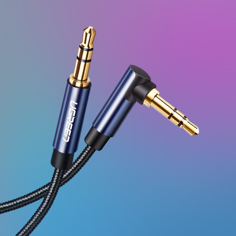 Câble audio UGREEN AV112 : 2 mini-jacks 3,5 mm, 0,5 m (bleu)