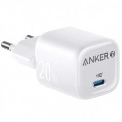 Chargeur mural Anker Zolo, 20 W, 3 A, 1 port USB-C, Blanc