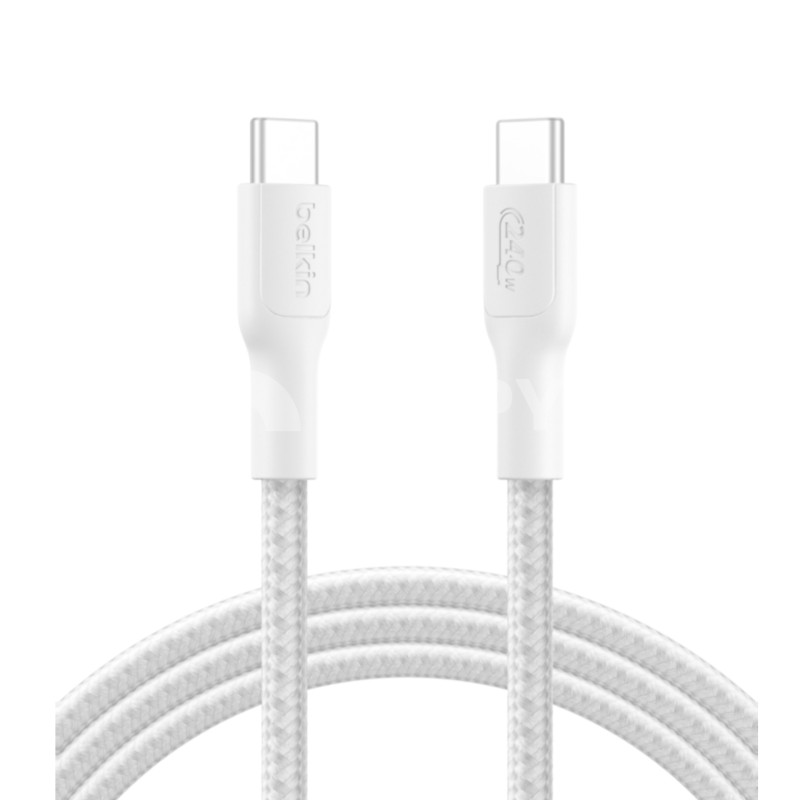 BELKIN Câble Tressé PCR USB-C vers USB-C 240W 2.0 2m (Blanc)