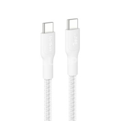 BELKIN Câble Tressé PCR USB-C vers USB-C 240W 2.0 2m (Blanc)