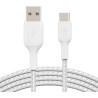 BELKIN Câble tressé USB-A USB-C 1m Blanc