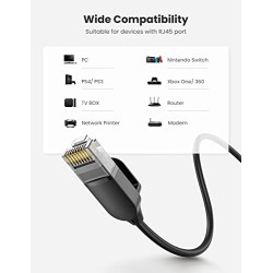 Network Cable UGREEN NW122, UTP, Cat6A, 5m, Black