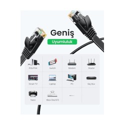 Network Cable UGREEN NW102 Flat, UTP, Cat6, 1m, Black