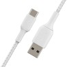 BELKIN Câble tressé USB-A USB-C 1m Blanc