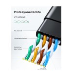 Network Cable UGREEN NW102 Flat, UTP, Cat6, 1m, Black