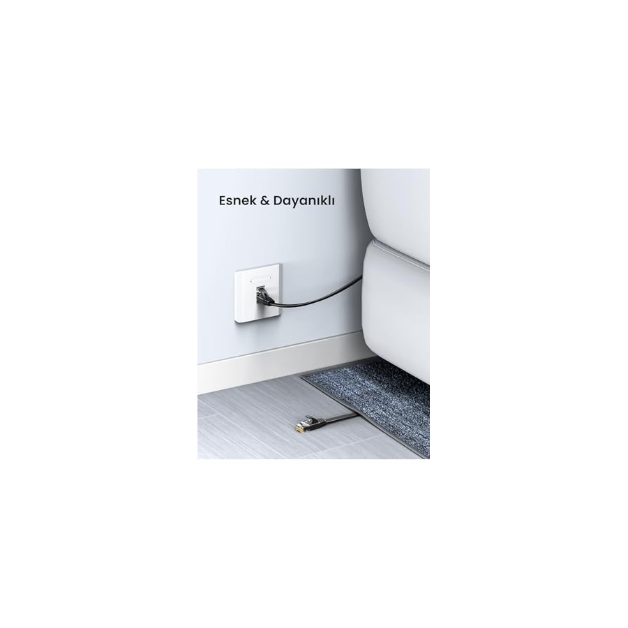 Network Cable UGREEN NW102 Flat, UTP, Cat6, 1m, Black