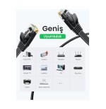 Network Cable UGREEN NW102 Flat, UTP, Cat6, 1m, Black