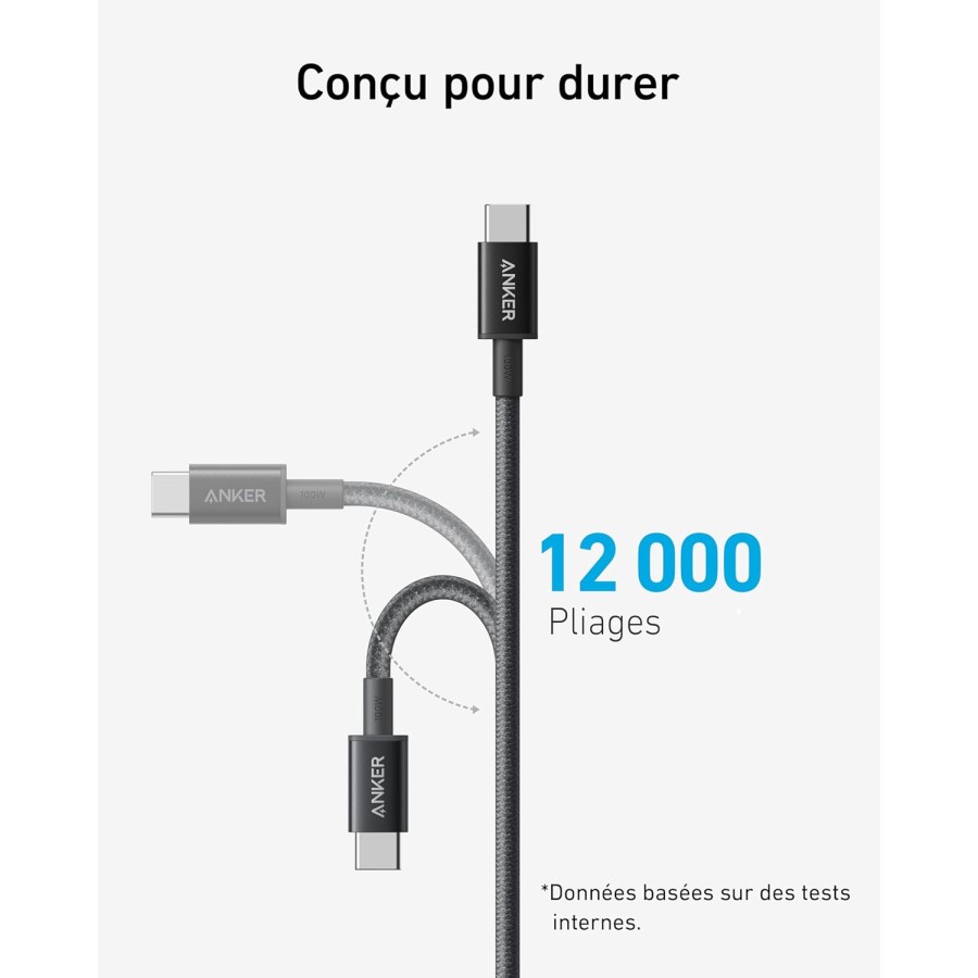 Anker Câble USB C vers USB C, 100W 333 Câble usb c Charge Rapide