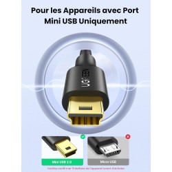 UGREEN Câble Mini USB 2.0 Cable Type A 1 Metre