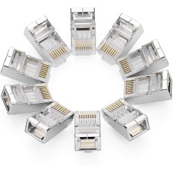 UGREEN Lot de 10 Cat 6 Connecteur RJ45 Ethernet Réseau Embout Fiche Blindé STP 8