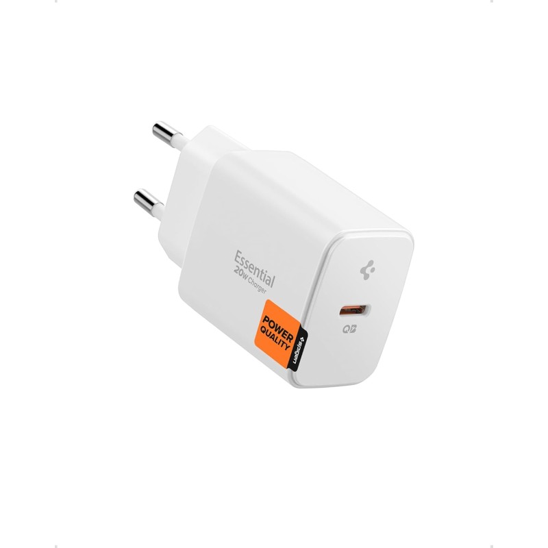 Wall Charger Spigen Essential, 20W, 3A, 1 x USB-C, White ACH08701