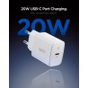 Wall Charger Spigen Essential, 20W, 3A, 1 x USB-C, White ACH08701