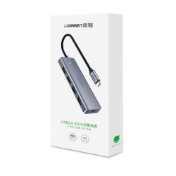 UGREEN USB C Hub 4 Ports USB Type C to USB 3.0 Hub Adapter with Micro USB