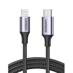 Câble USB-C vers Lightning UGREEN US304, certifié MFi, 20 W, 3 A, 1 m, noir