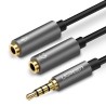 Adaptateur audio jack 3,5 mm vers 2 x jack 3,5 mm UGREEN AV141, 0,2 m, Gris