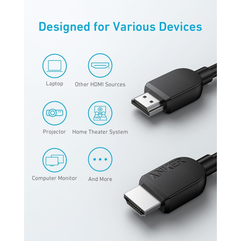 Câble HDMI Anker, 8K, 1,8 m, Noir A8742011