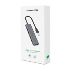 Hub USB UGREEN CM219, 4 x USB-A 3.0 - 1 x USB-C, Gris