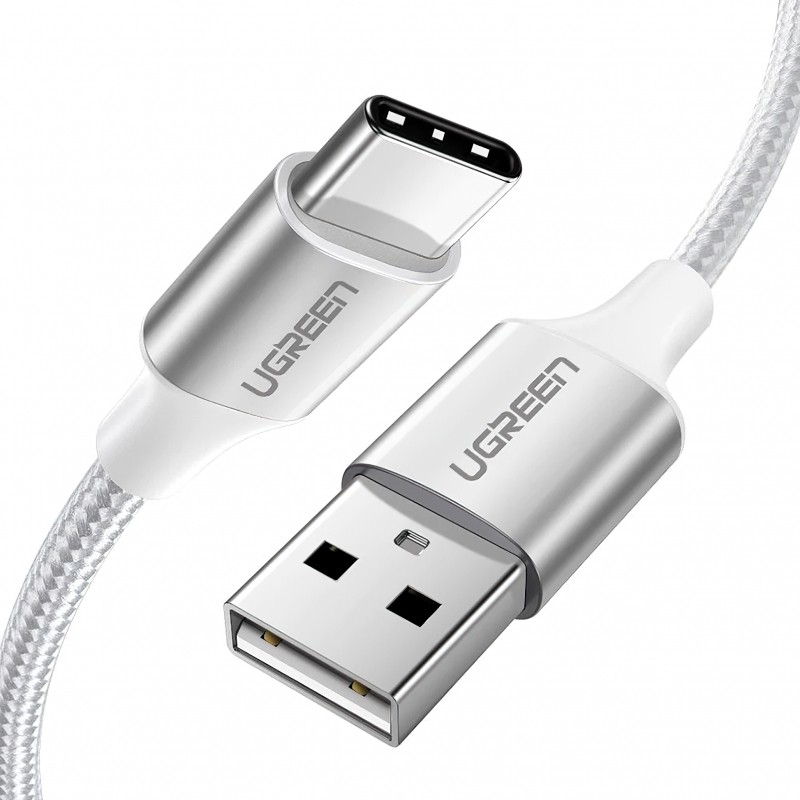 USB-A to USB-C Cable UGREEN US288, 18W, 3A, 1m, White