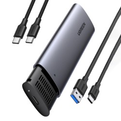 Ugreen - Boîtier de disque dur  CM400 M.2 B-Key. NGFF. SATA (gris)