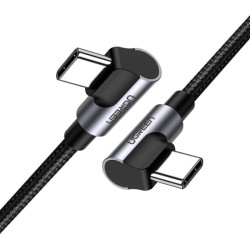 USB-C to USB-C Cable Ugreen US323 Angled, 60W, 3A, 1m, Black