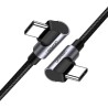 USB-C to USB-C Cable Ugreen US323 Angled, 60W, 3A, 1m, Black