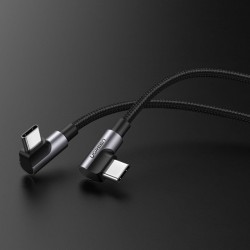 USB-C to USB-C Cable Ugreen US323 Angled, 60W, 3A, 1m, Black