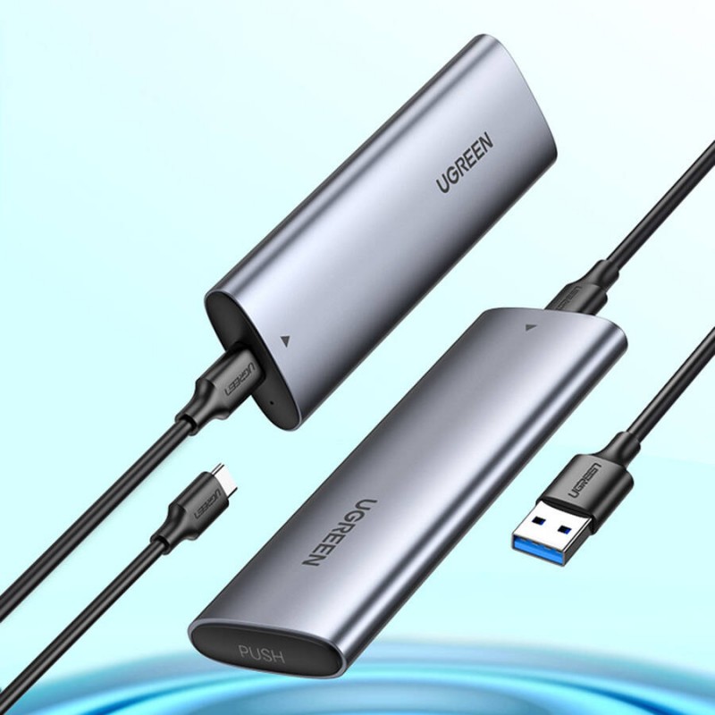 Ugreen - Boîtier de disque dur  CM400 M.2 B-Key. NGFF. SATA (gris)