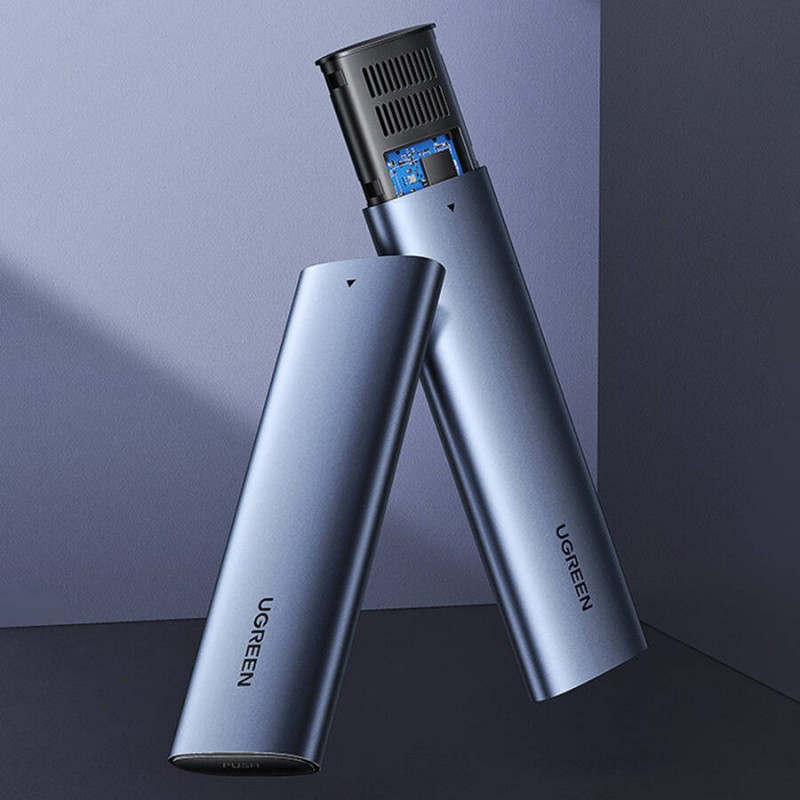 Ugreen - Boîtier de disque dur  CM400 M.2 B-Key. NGFF. SATA (gris)