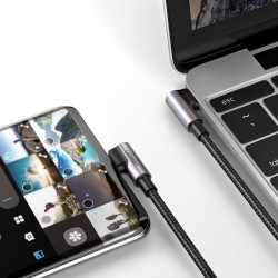 USB-C to USB-C Cable Ugreen US323 Angled, 60W, 3A, 1m, Black