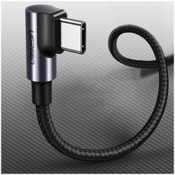 USB-C to USB-C Cable Ugreen US255 Angled, 60W, 3A, 1m, Grey