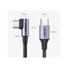 USB-C to USB-C Cable Ugreen US255 Angled, 60W, 3A, 1m, Grey